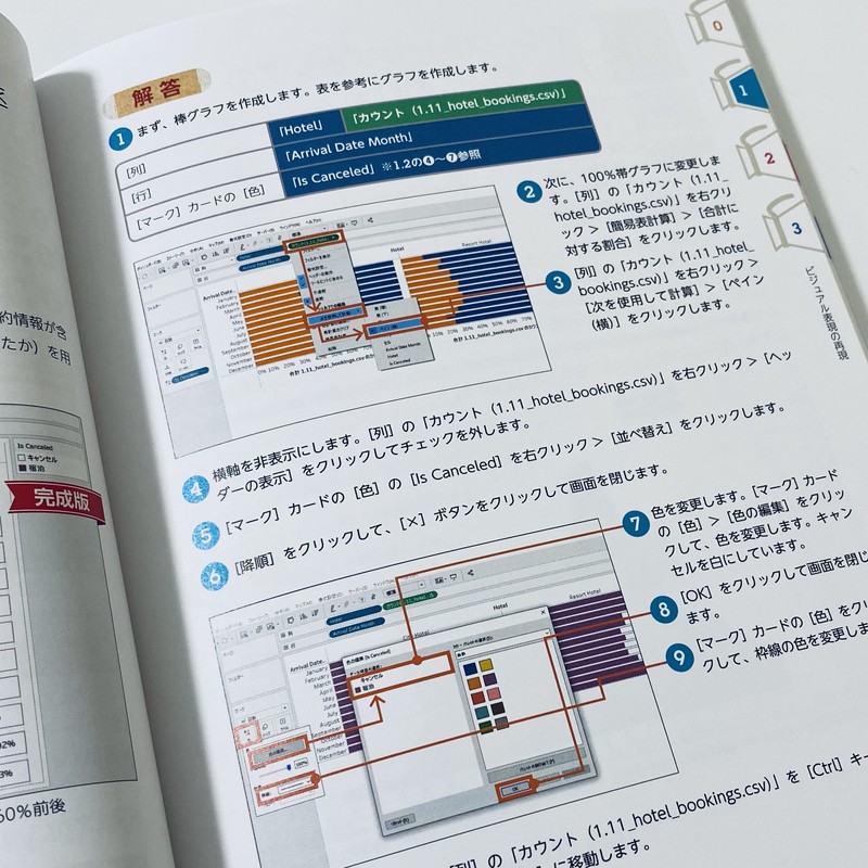 松島七衣さんのTableau演習本│Viz作成の手順